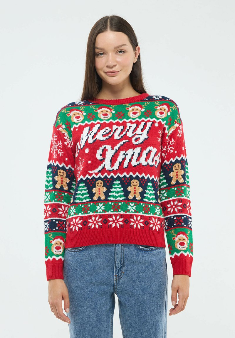 Terranova CON SCRITTA NATALE - Maglione - rosso
