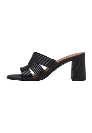 Heeled mules - black