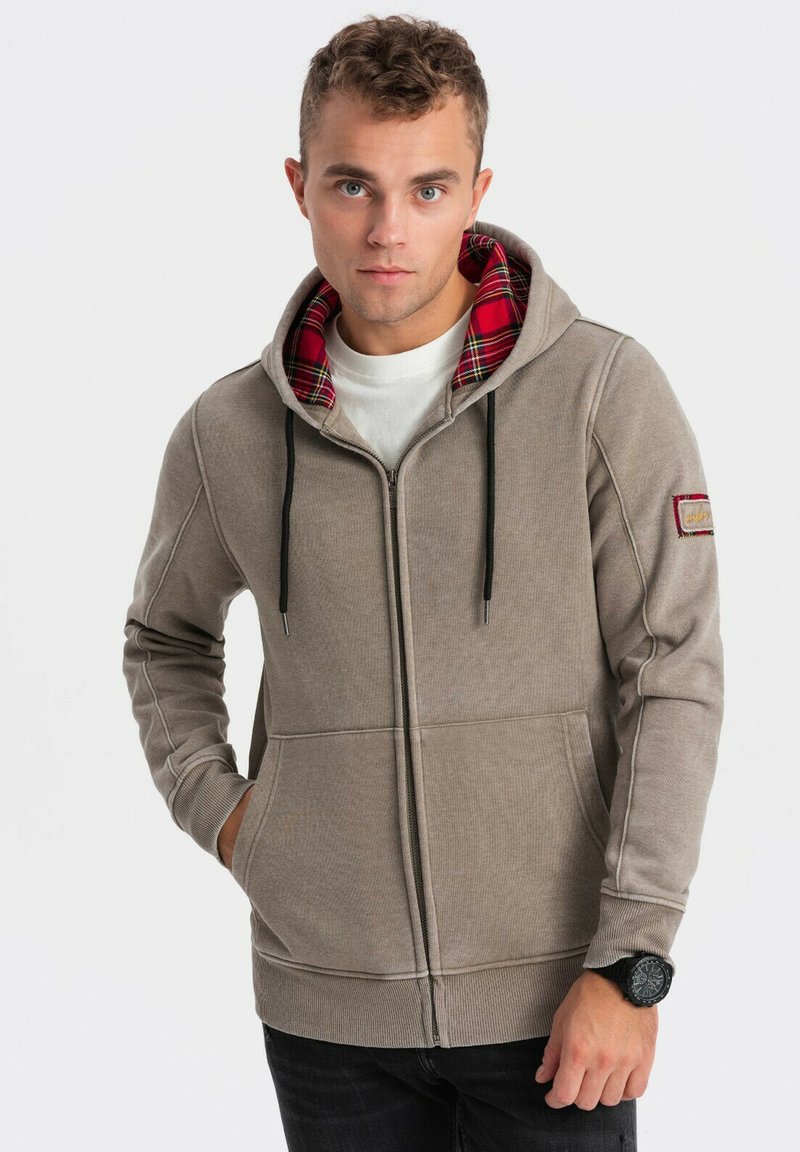 Ombre Felpa con zip - khaki