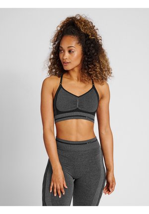 LULU SEAMLESS SCRUNCH  - Sport-BH mit leichter Stützkraft - black melange