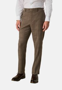 Next - REGULAR FIT TRIMMED CHECK - Trousers - neutral Thumbnail Image 1