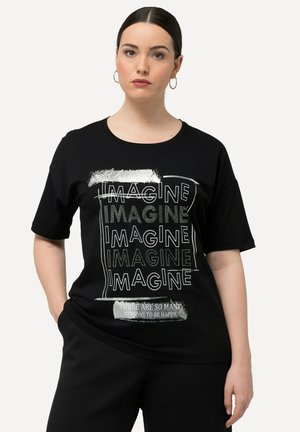 Ulla Popken IMAGINE SHORT SLEEVE GRAPHIC  - T-shirt imprimé - black