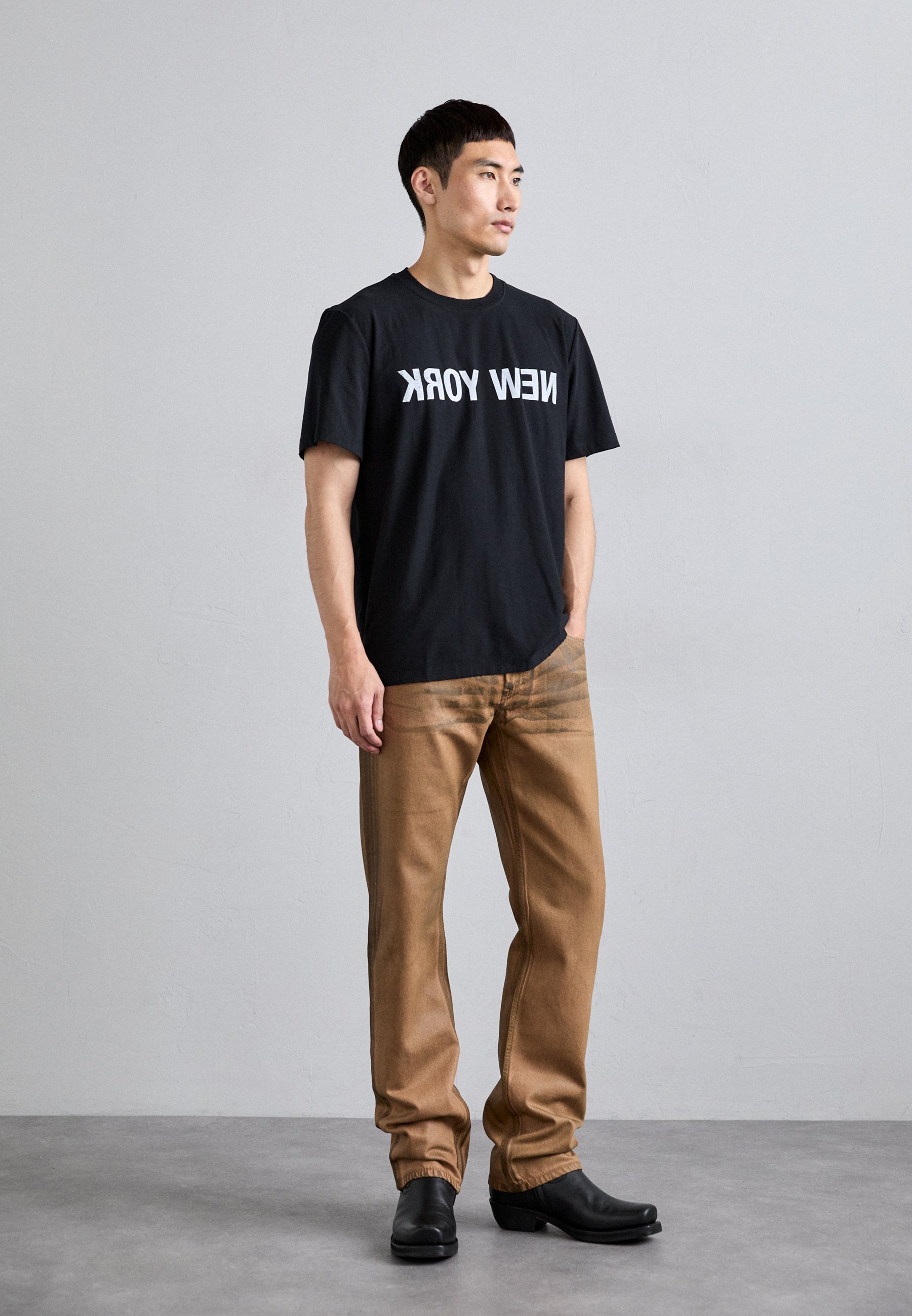 Helmut Lang WORKER - Straight leg jeans - waxed oil stain/dyed
