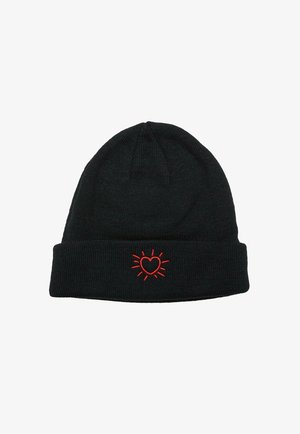 GLOWING HEART - Beanie - black