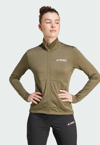 Adidas Terrex MULTI FULL ZIP JACKET - Forro polar - olive strata