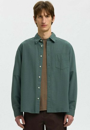 Selected, CAMICIA REG FREDDIE SOLID SEERSUCKER - Camicia - green