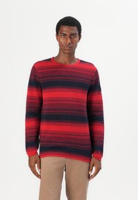TOM TAILOR IRREGULAR STRIPES CREWNECK  - Jumper - red navy
