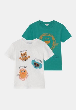 3D EYES 2 PACK - T-shirt con stampa - snow white/peacock green