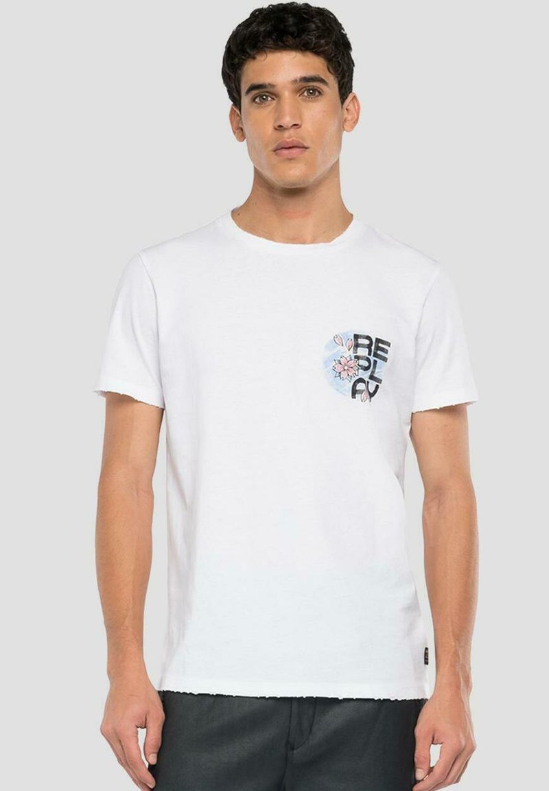 Herren T-Shirts basic | Replay HAWAII T-Shirt print white/weiß - DT44851 Herren T-Shirts basic | Replay HAWAII T-Shirt print white/weiß - DT44851