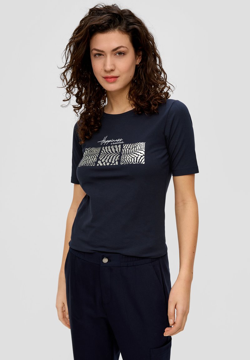 s.Oliver MIT FRONT - T-Shirt print - navy