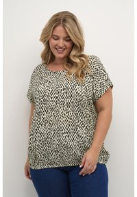 Kaffe Curve - JENN - Blouse - turtledove black graphic dot Miniatuurafbeelding 1