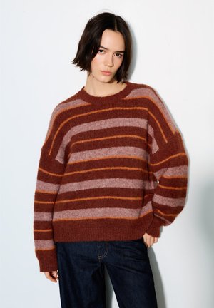 PULL&BEAR STRIPED - Strickpullover - pink