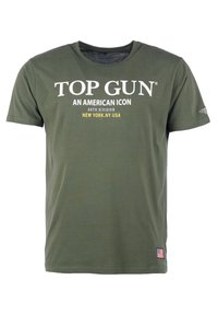 TOP GUN MIT TOP GUN SCHRIFTZUG - T-shirt print - oliv