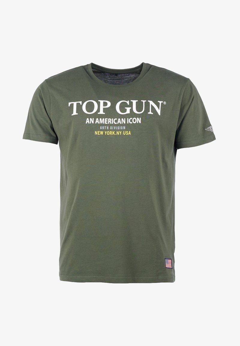 TOP GUN MIT TOP GUN SCHRIFTZUG - T-shirt print - oliv