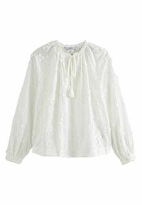 Next TIE NECK FLORAL-REGULAR FIT - Bluză - white