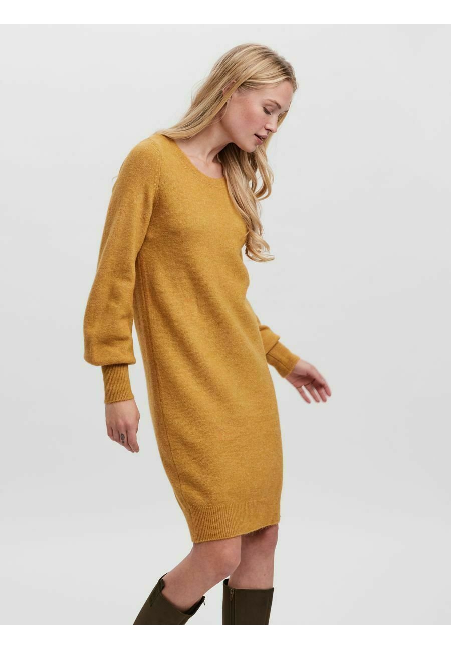 Vero Moda Vestido de punto - chai tea/amarillo - Zalando.es