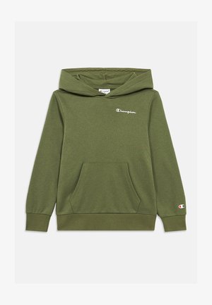 Maslinasto zelena majica s kapuljačom od mekanog tkanja, s prednjim džepom u stilu klokana, podesivom kapuljačom i izvezenim Champion logotipom na prsima.