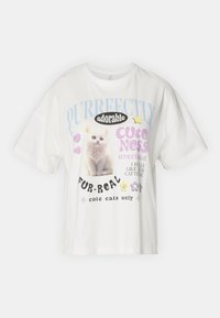 ONLLKELLY CATS BOX - Print T-shirt - cloud dancer