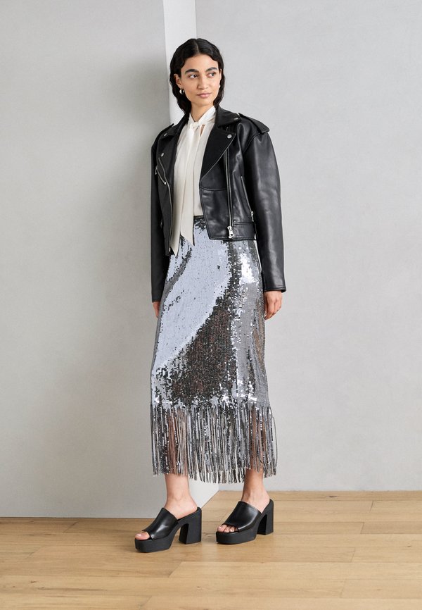 SEQUIN SKIRT - Pencil skirt - asphalt3