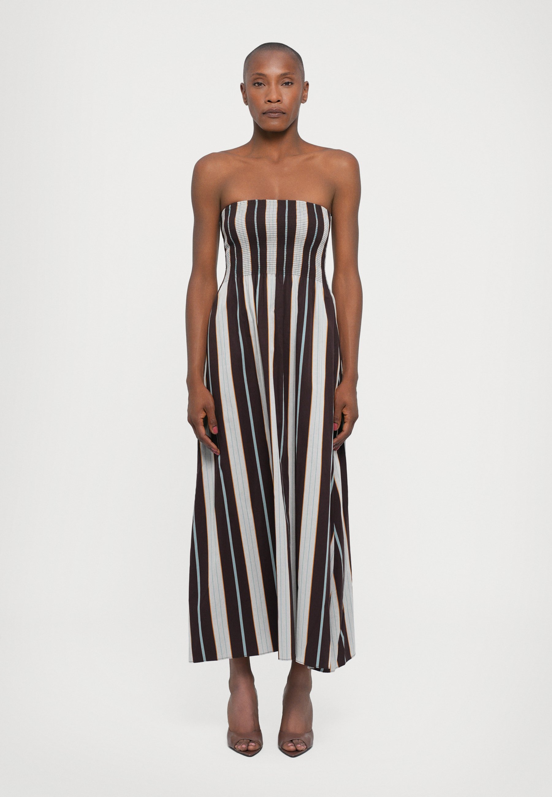 black thin strap maxi dress Black Halter Maxi Dress — Cross-Back & High Slit