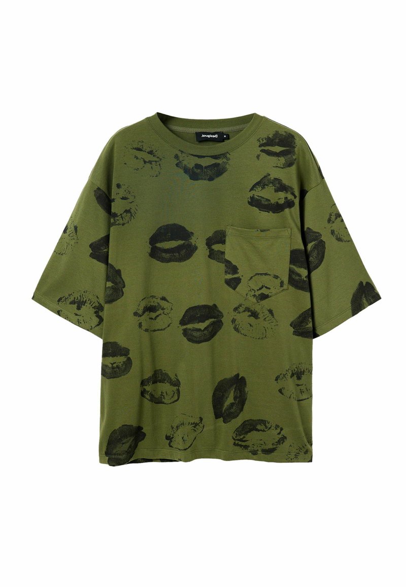 Desigual T-shirt print groen