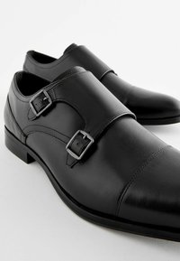 Next LEATHER DOUBLE MONK SHOES - Puvunkengät - black