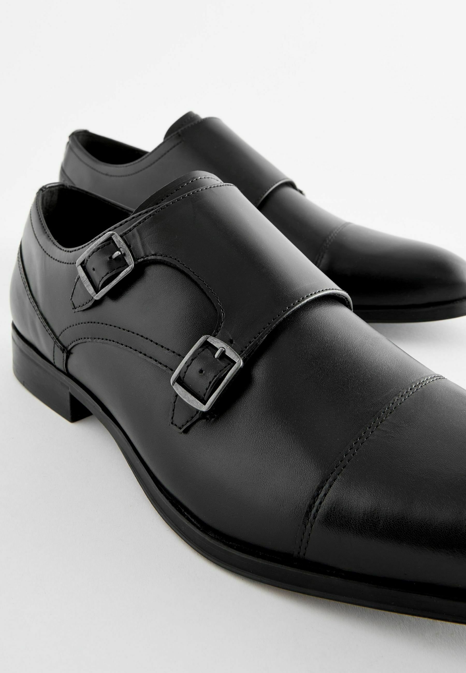 Scarpe Uomo Monk Strap In Pelle Sintetica - Mocassini Eleganti Con