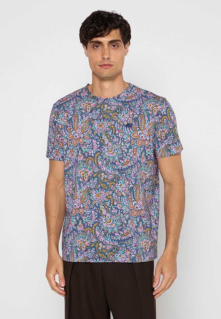ETRO T-shirt print donkerblauw
