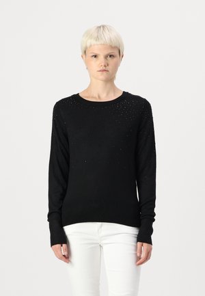 ONLSOLITA STONE DETAIL O NECK - Džemperis - black