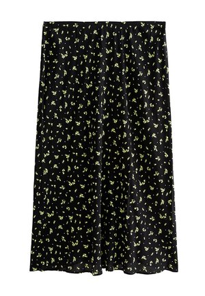 New Look Curves, CURVES  DITSY FLORAL BIAS CUT MIDI SKIRT - A-lijn rok - black pattern