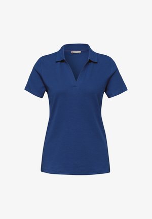 Street One, KURZARM POLOSHIRT MIT SPLIT NECK - Poloshirts - amparo blue