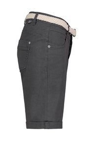 Sublevel FEINE BERMUDA MIT FLECHTGÜRTEL - Denim shorts - dunkelgrau