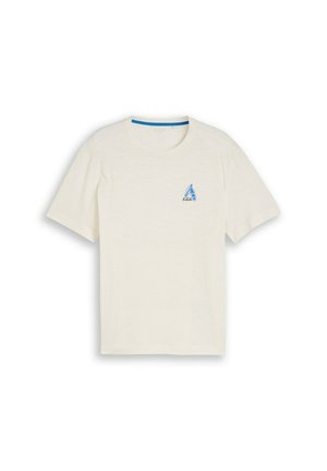 TOM TAILOR, TOM TAILOR T-SHIRT T-SHIRT MIT STICKEREI - T-shirt imprimé - gardenia white