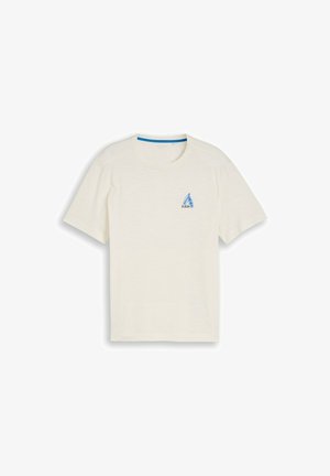 TOM TAILOR, TOM TAILOR T-SHIRT T-SHIRT MIT STICKEREI - T-shirt imprimé - gardenia white