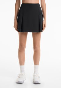 OYSHO PIQUÉ CARGO - Miniszoknya - black