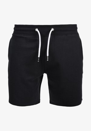 Fekete, pamut keverék anyagból készült rövidnadrág, fehér zsinórral ellátott elasztikus derékkal és oldalsó zsebekkel. Simaszerkezet, laza dizájn.