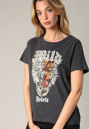 LEONA - T-shirt imprimé - Charcoal