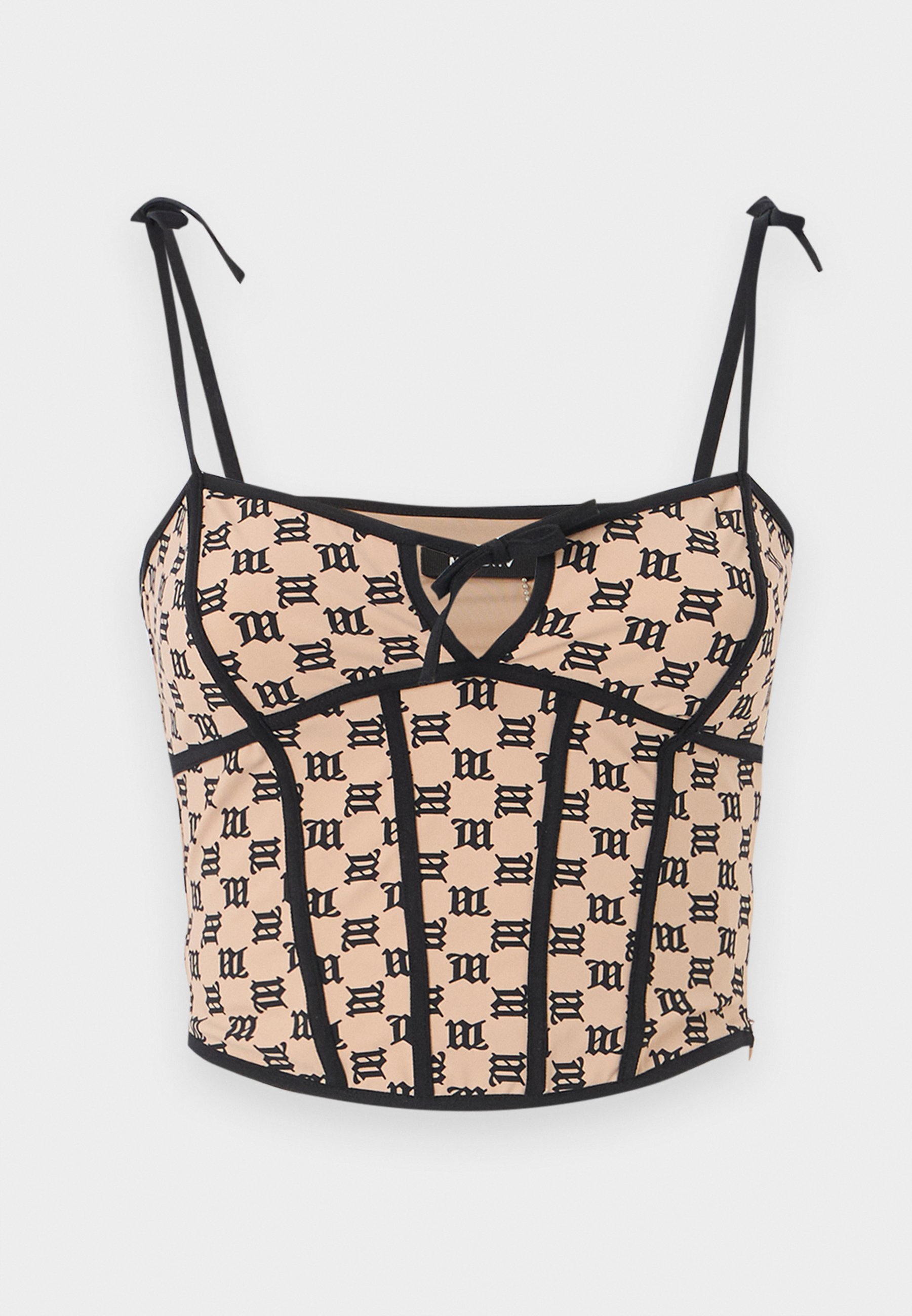 売れ筋商品|||ミスビヘイブ Tシャツ レディース トップス MONOGRAM COQUETTE CORSET - Top - beige/black MISBHV Beige Monogram Coquette Corset Top MISBHV