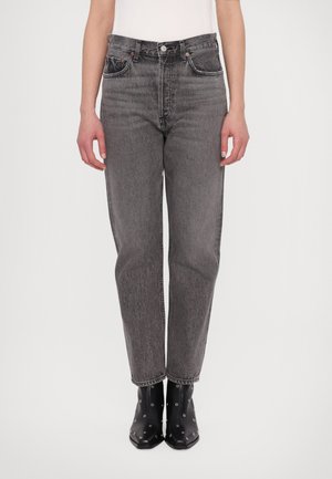 90S PINCH WAIST CROP - Blugi drepți - grey