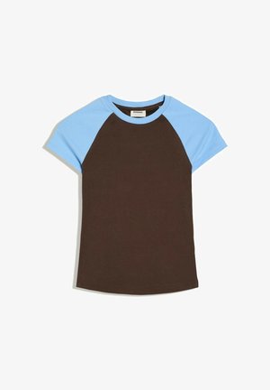 Bershka, TSHIRT - T-Shirt print - dark brown