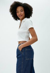 Koton SHORT SLEEVE TISSUED  - T-shirts basic - white