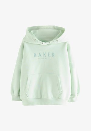 Lichtgroene hoodie met een voorzak en "BAKER BY TED BAKER" geborduurd op de borst, geribde manchetten en zoom.