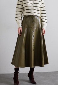 Cinq à Sept VEENA SKIRT - A-linjainen hame - dark olive