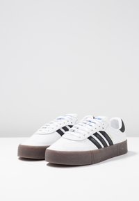 adidas originals white and black sambarose trainers