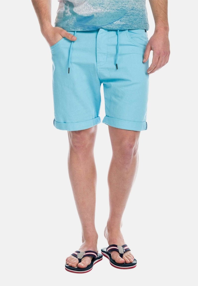Koroshi CHINESE - Denim shorts - aqua blue/light blue - Zalando.de