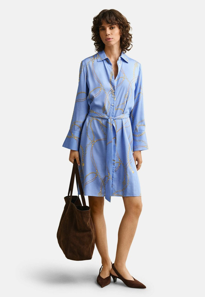 GANT PRINT BELTED - Košilové šaty - hydrangea blue