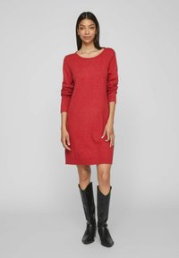 VILA VIRIL DRESS - Strikkjoler - equestrian red