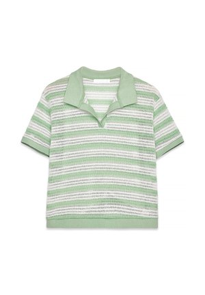 NA-KD COLLAR SHORT SLEEVE - Polo shirt - green stripe
