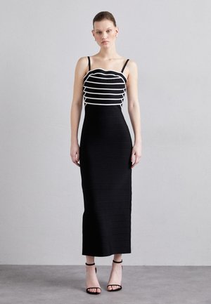 STRIPED BANDAGE GOWN - Gallakjole - black