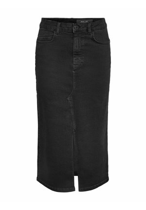 ROCK MIDI - Farmerszoknya - black denim